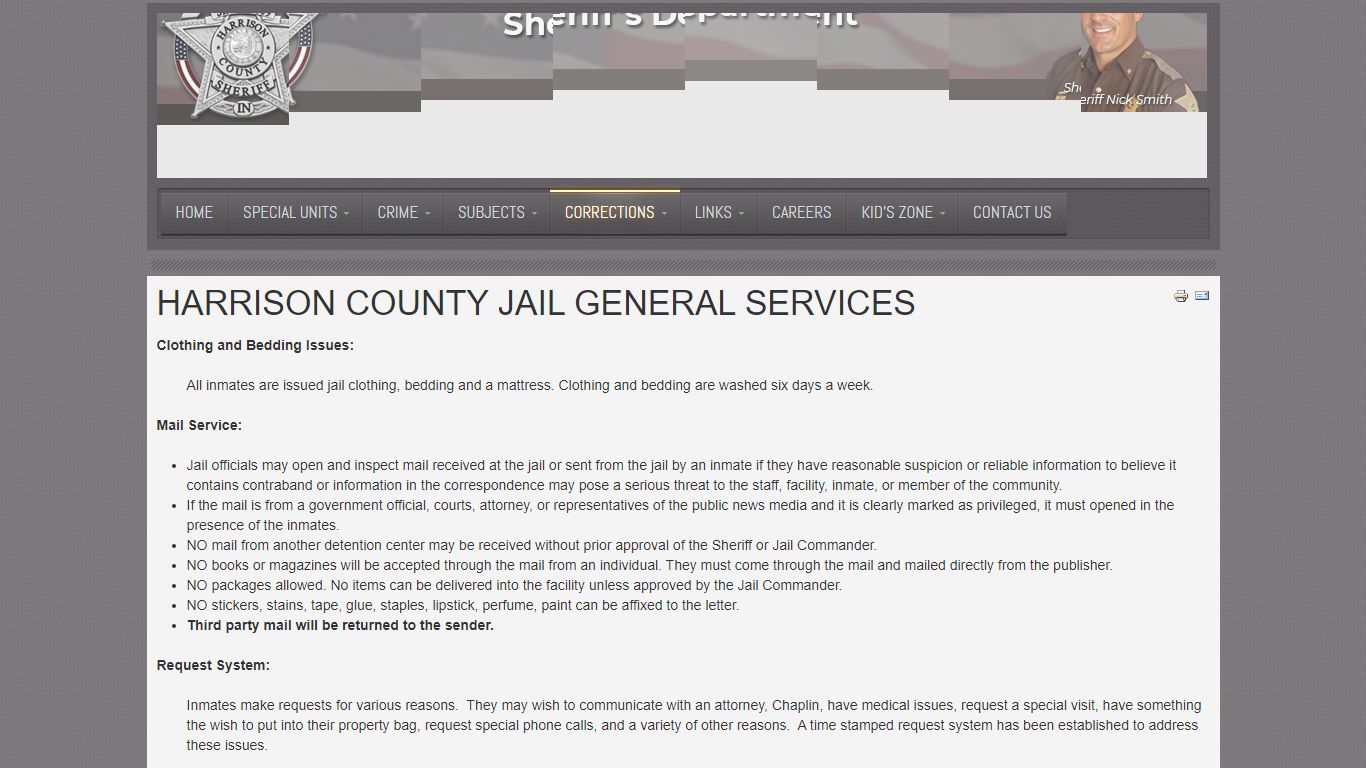 Harrison County Indiana Jail General Services